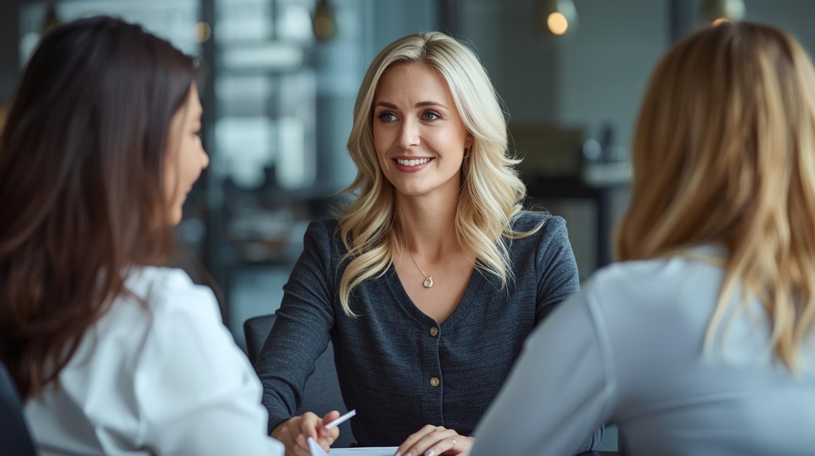 Two businessmen reviewing documents at a table.