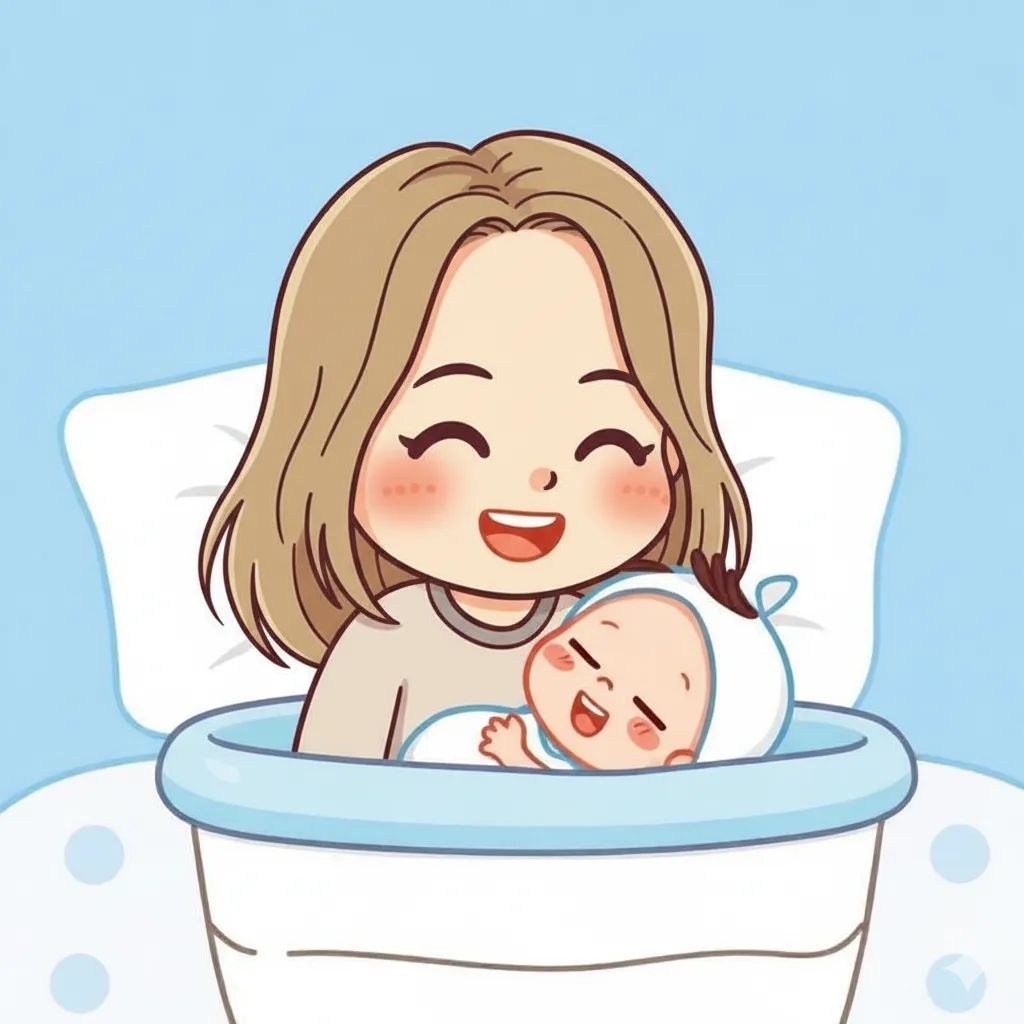 A Woman Holding her baby Illustration