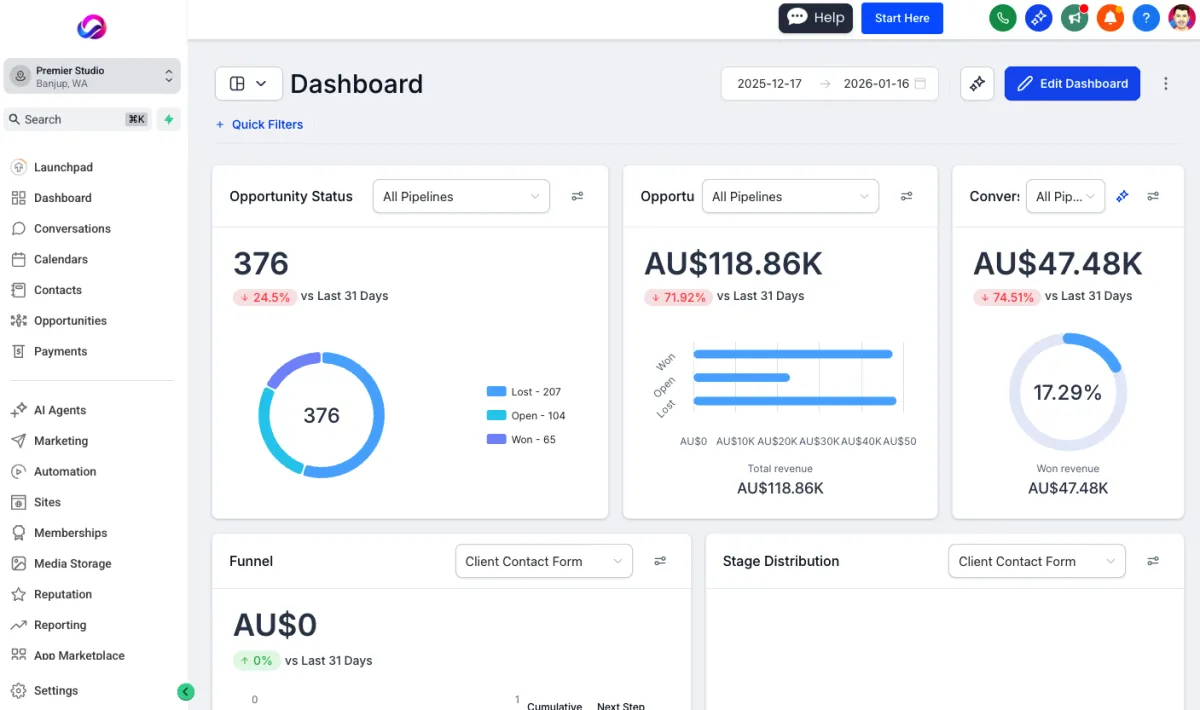 Allio studio booking calendar preview with upcoming portrait sessions