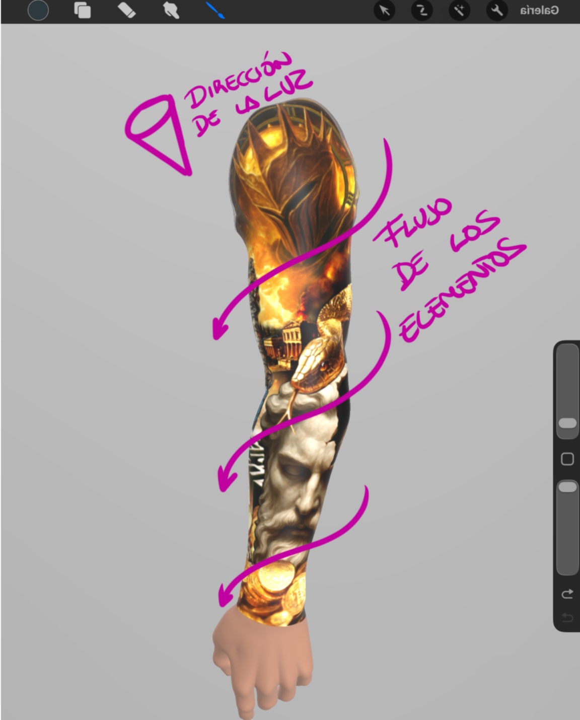 Diseño creado por David Mendoza para su cliente Max sobre modelo 3 d explicativo sobre composición