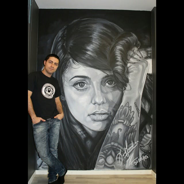 David Mendoza art en el estudio que trabajaba En Noruega en el 2015