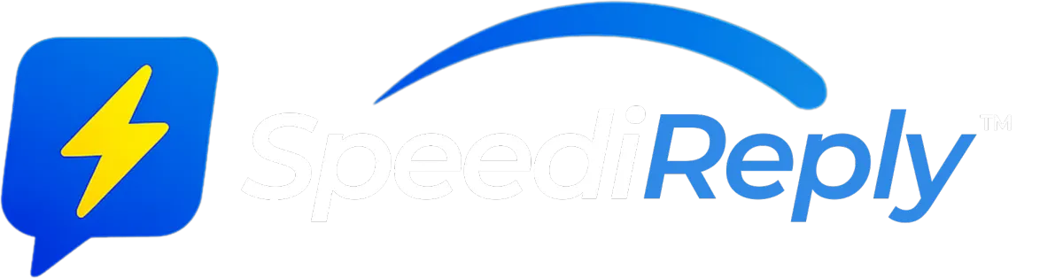 SpeediReply™ logo for AI-powered business messaging and call automation