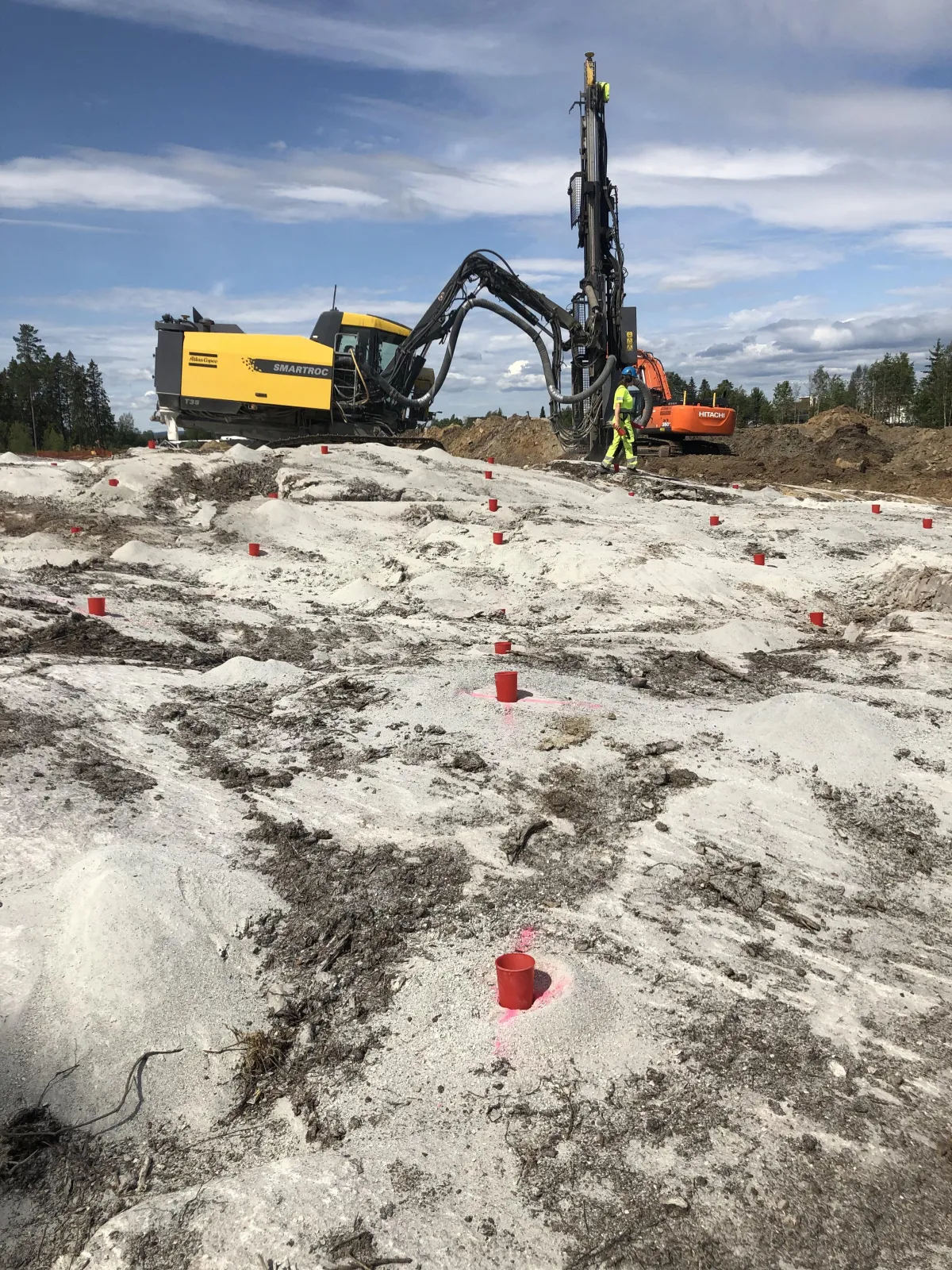Maskin gjør klar til sprenging