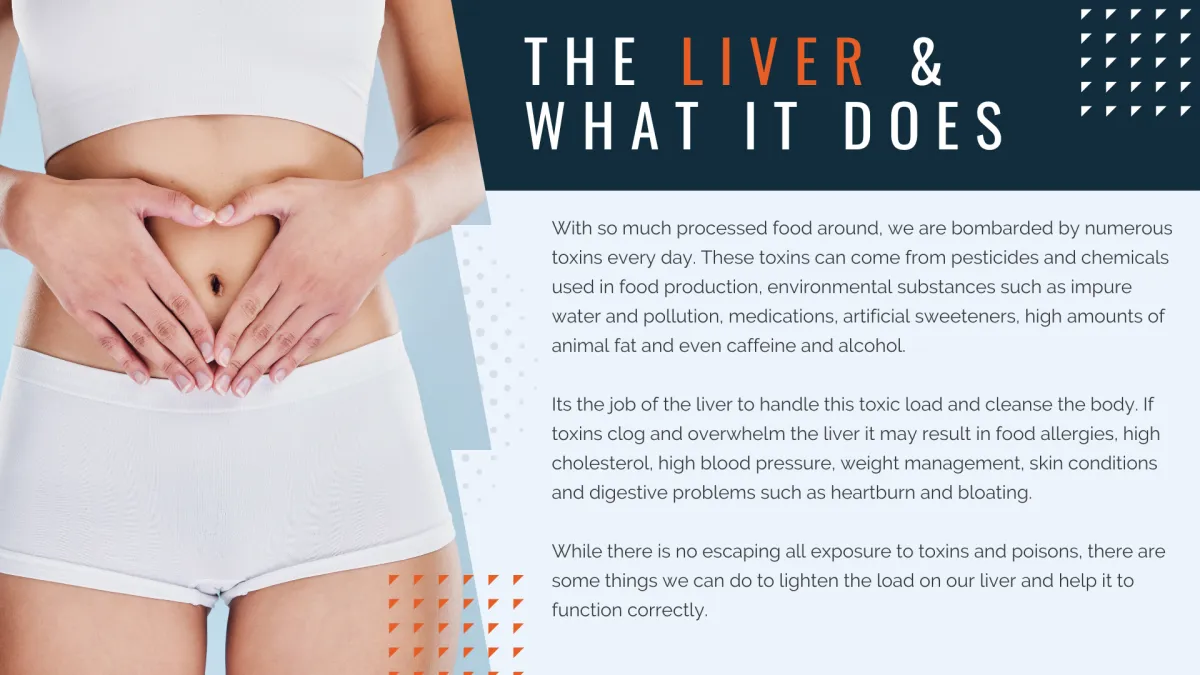Educational content about the liver’s role in detoxifying the body, featured in the Bear Fit Wellbeing Course.