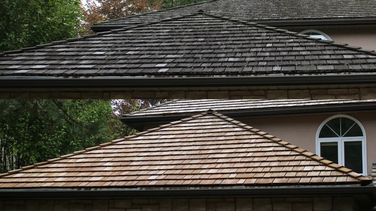 Cedar roof cleaning Oakville ON