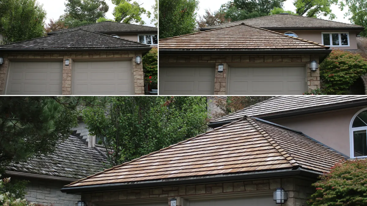 Eco-friendly cedar roof cleaning Oakville ON