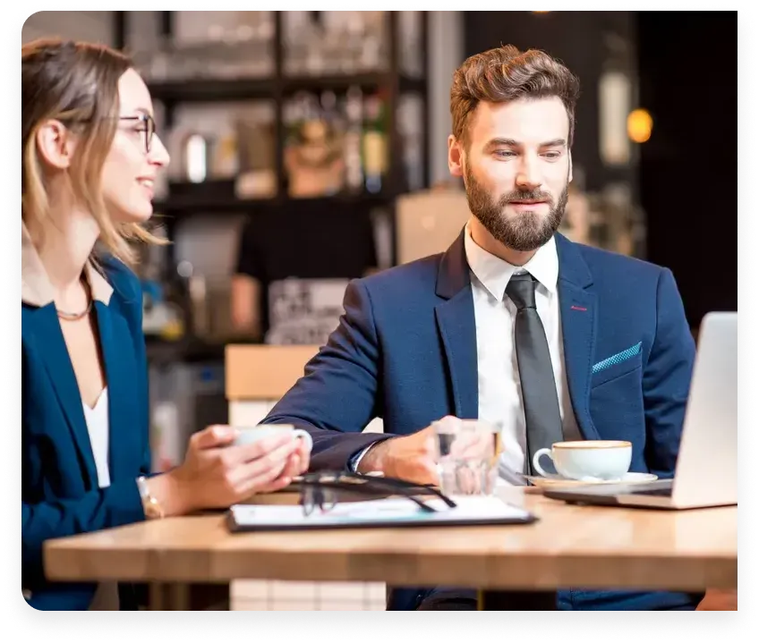 two people working