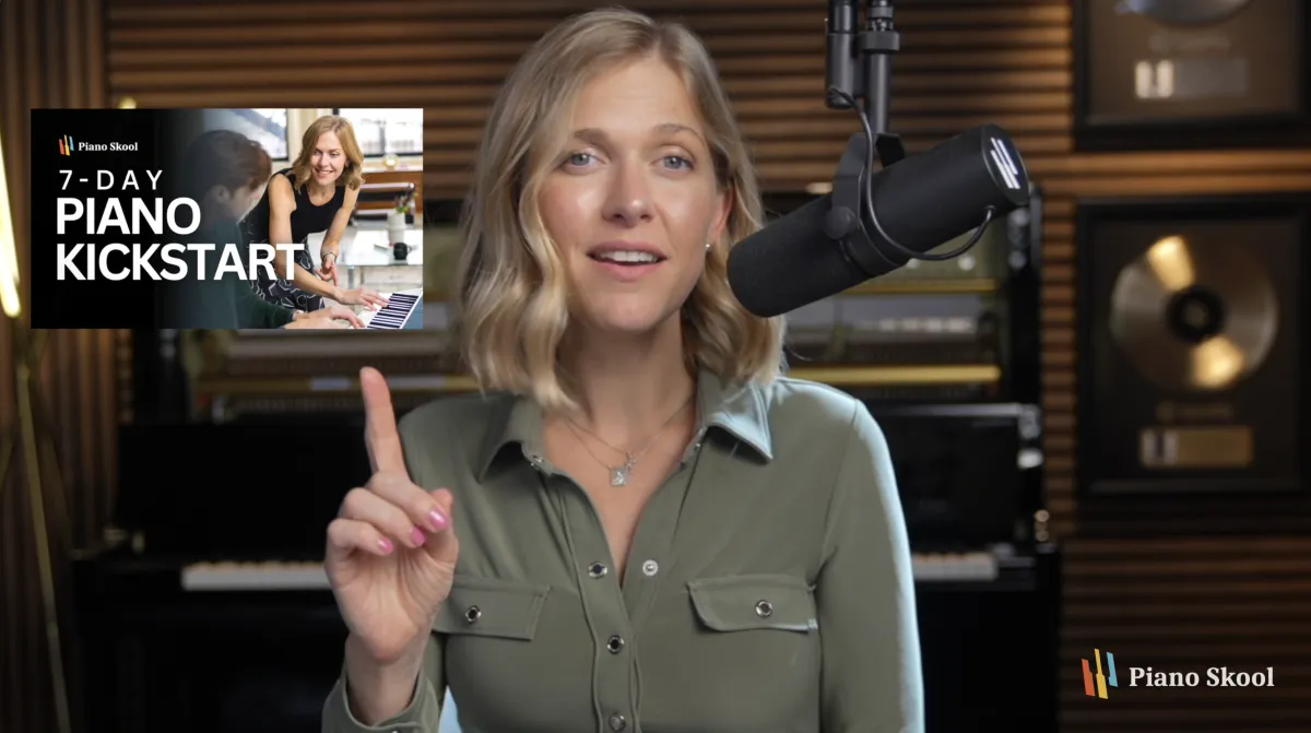 Stacey Bassetti presenting Piano Kickstart free 7-day beginner piano course online