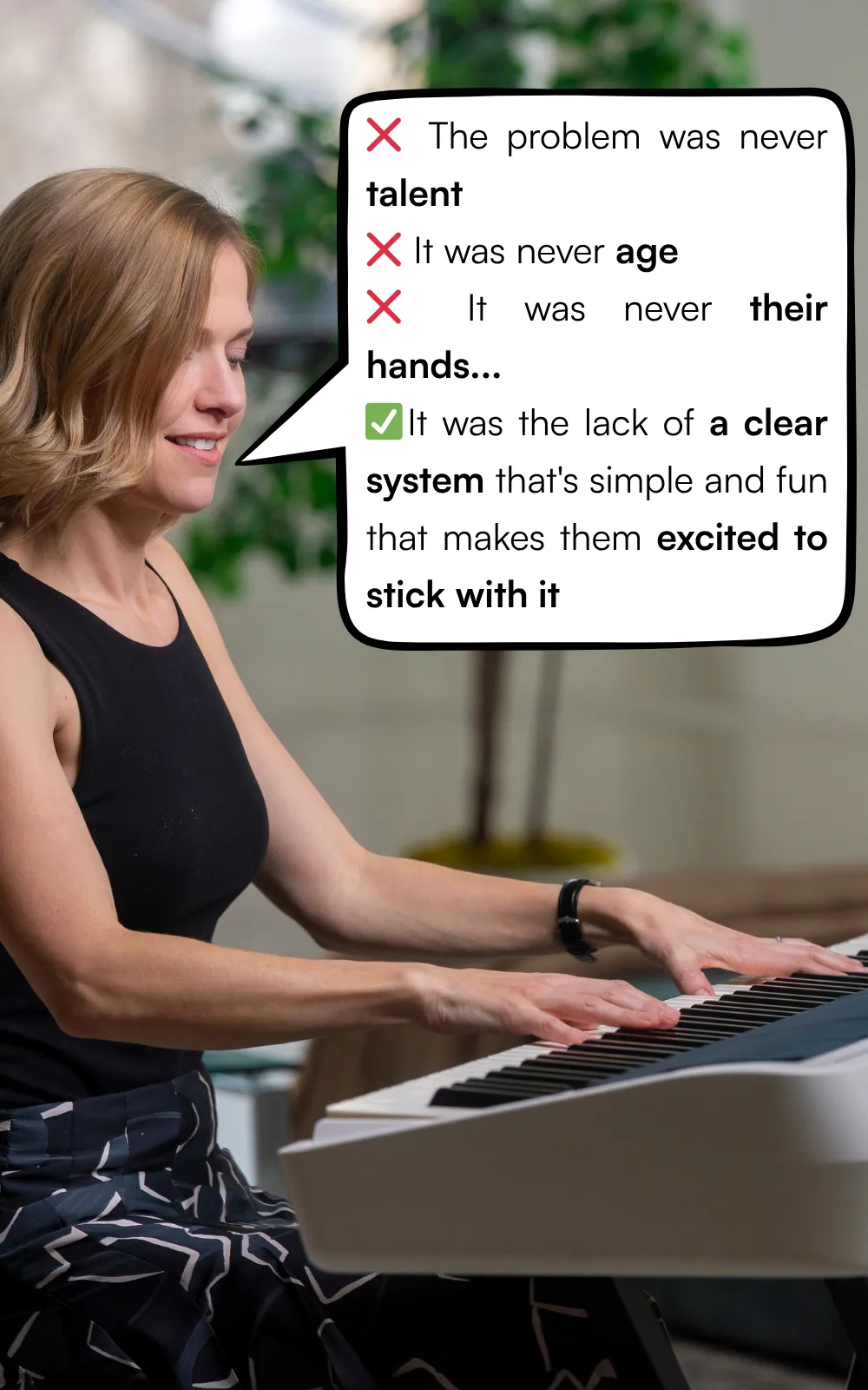 Adult beginner pianist realizing lack of talent age and hand coordination are not the real problem