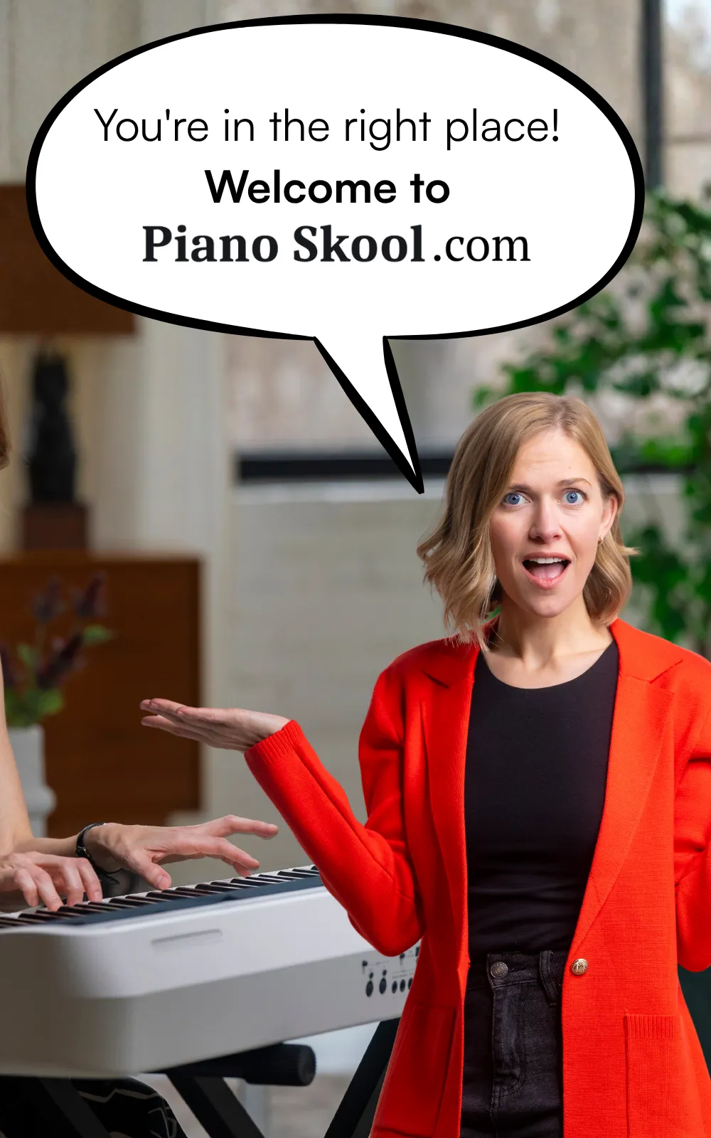 Adult beginner welcomed to Piano Skool structured online piano course for busy adults