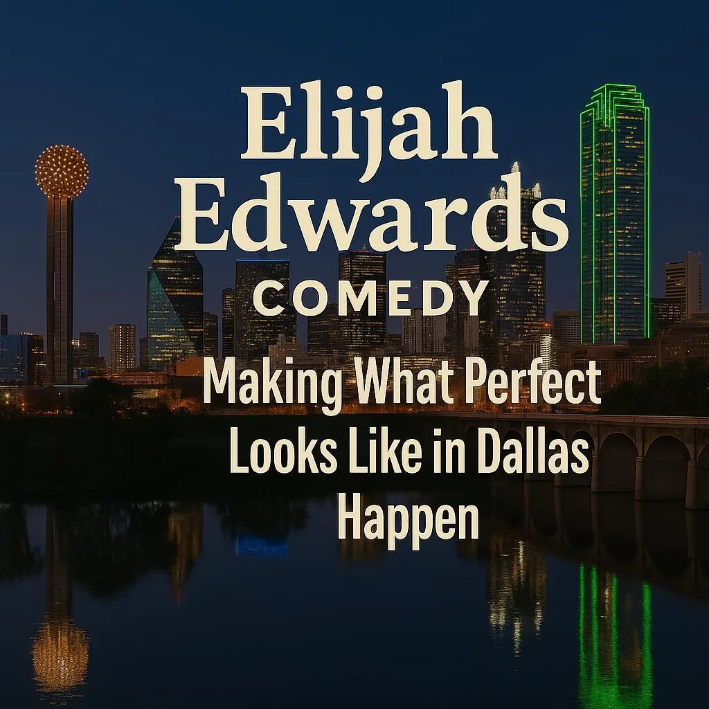 Elijah Edwards performing comedy hypnosis in front of a packed corporate audience in Dallas, Texas