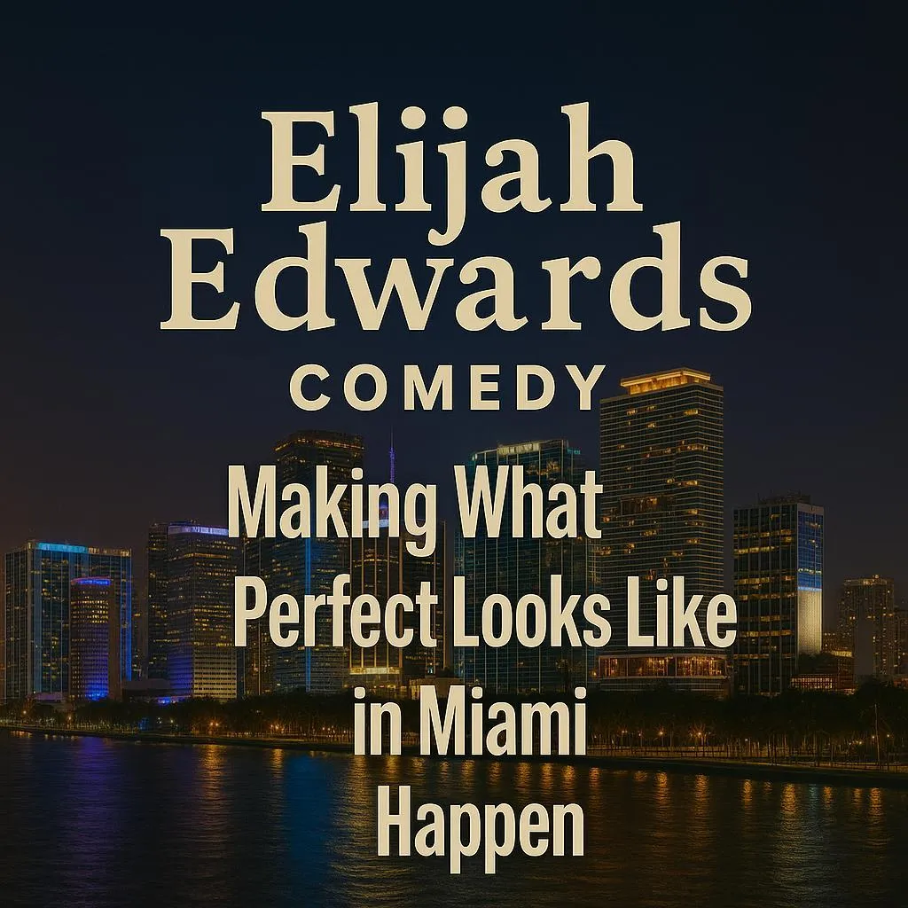 Elijah Edwards performing a high-energy comedy hypnosis show under Miami lights