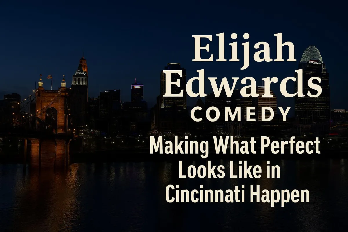 Cincinnati skyline showcasing Elijah Edwards Comedy Hypnosis – Ohio’s viral entertainer