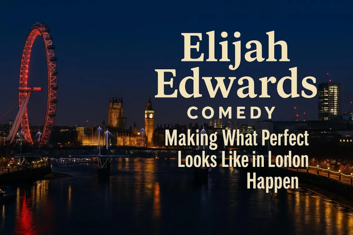 Elijah Edwards on stage at a London business gala delivering interactive clean comedy hypnosis  