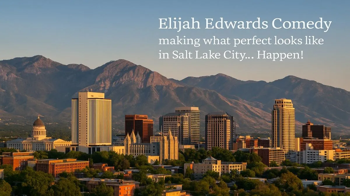Salt Lake City skyline with Elijah Edwards tagline overlay