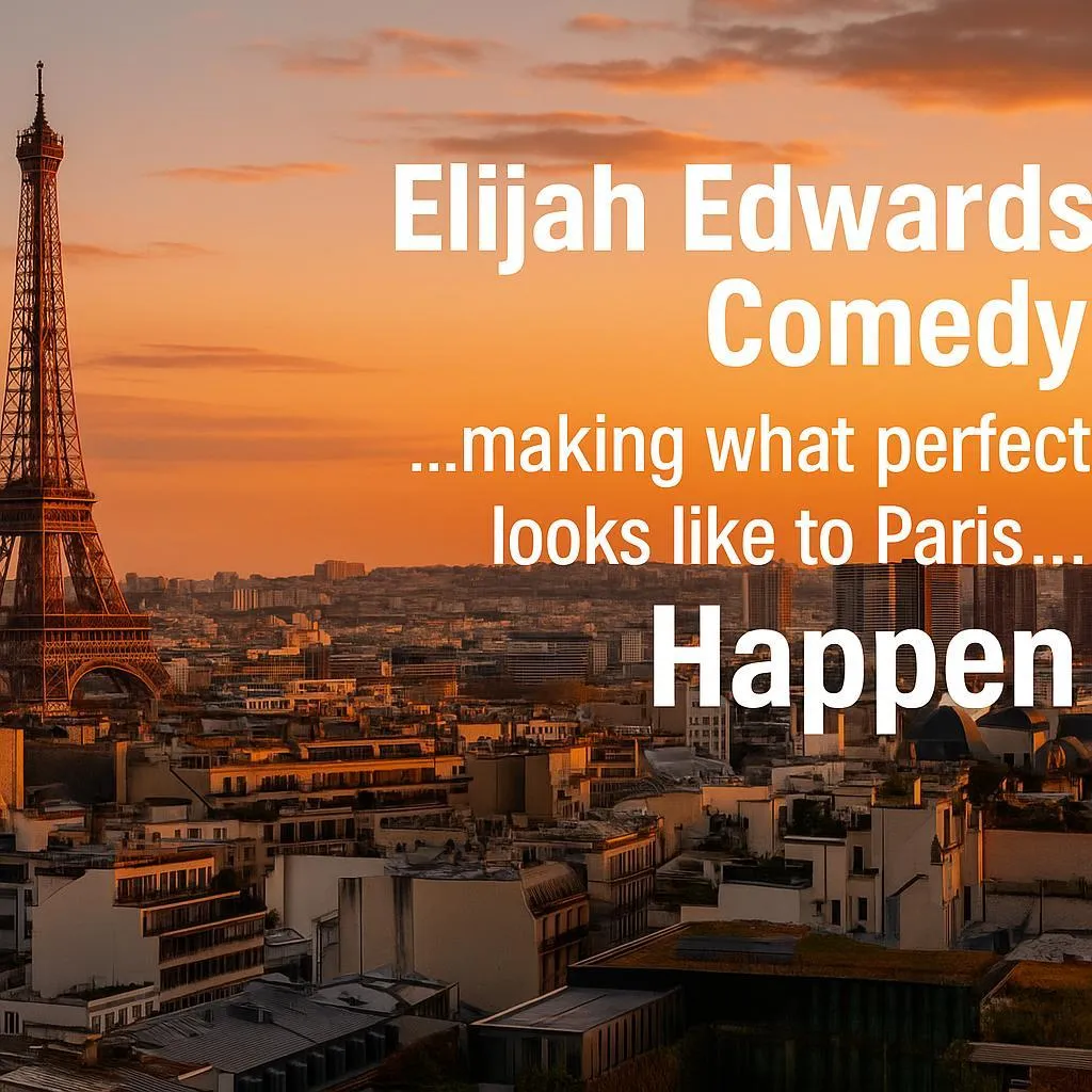 Elijah Edwards center stage at a Paris gala near Champs-Élysées performing clean hypnosis 