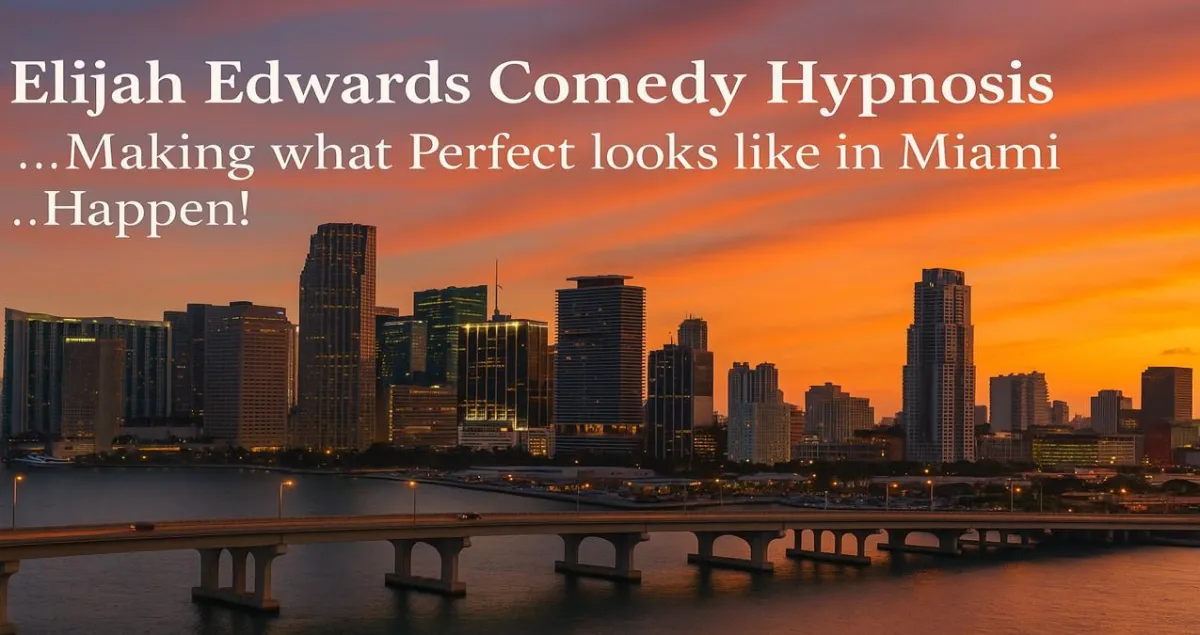 Iconic Miami skyline optimized for talent buyer visibility — ideal for showcasing Elijah Edwards' corporate-stage appeal in the South Florida booking market.