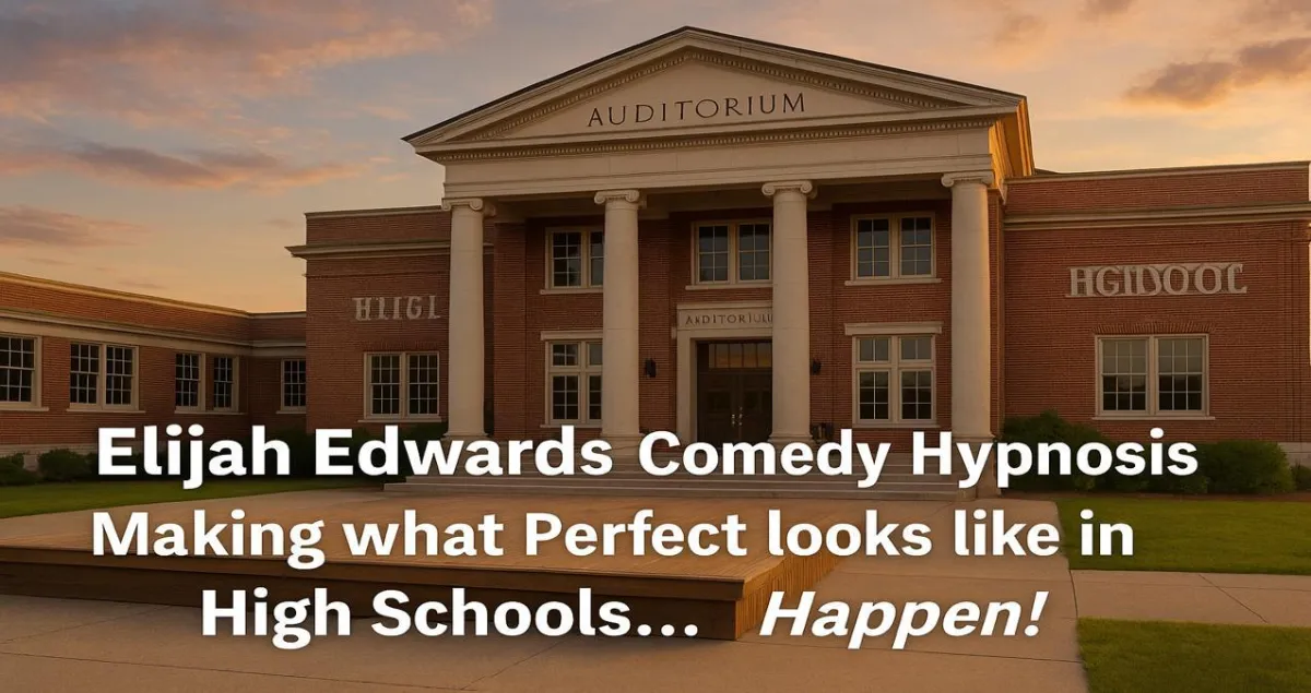 Elijah Edwards performing a clean hypnosis show at a U.S. high school grad night
