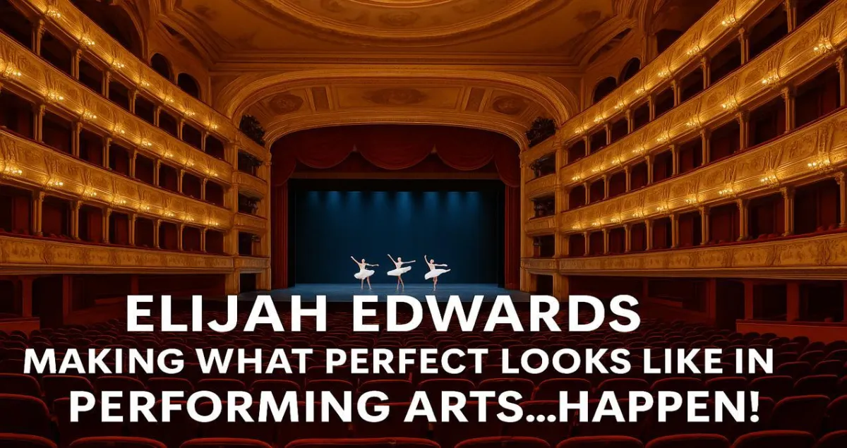 Elijah Edwards performing live in a sold-out performing arts center with stage lighting and laughter erupting
