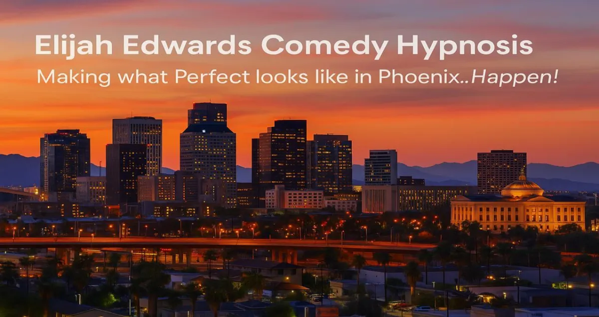 Elijah Edwards performing clean comedy hypnosis for students at a Phoenix college assembly