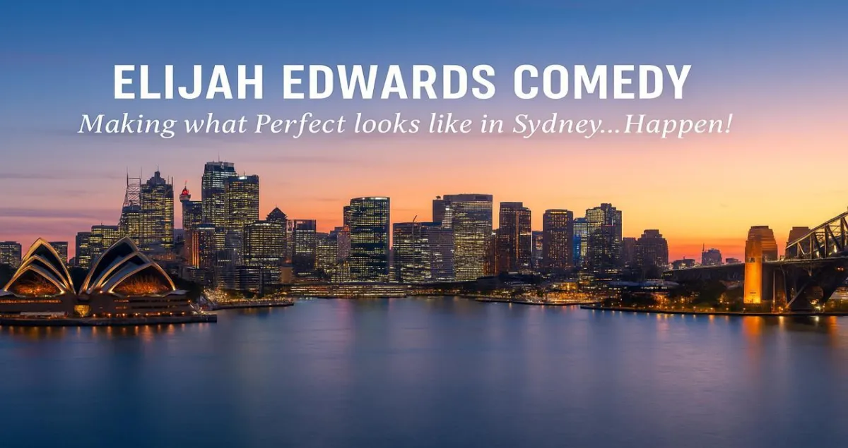 Elijah Edwards captivating a live audience at a Sydney corporate event with clean comedy hypnosis.