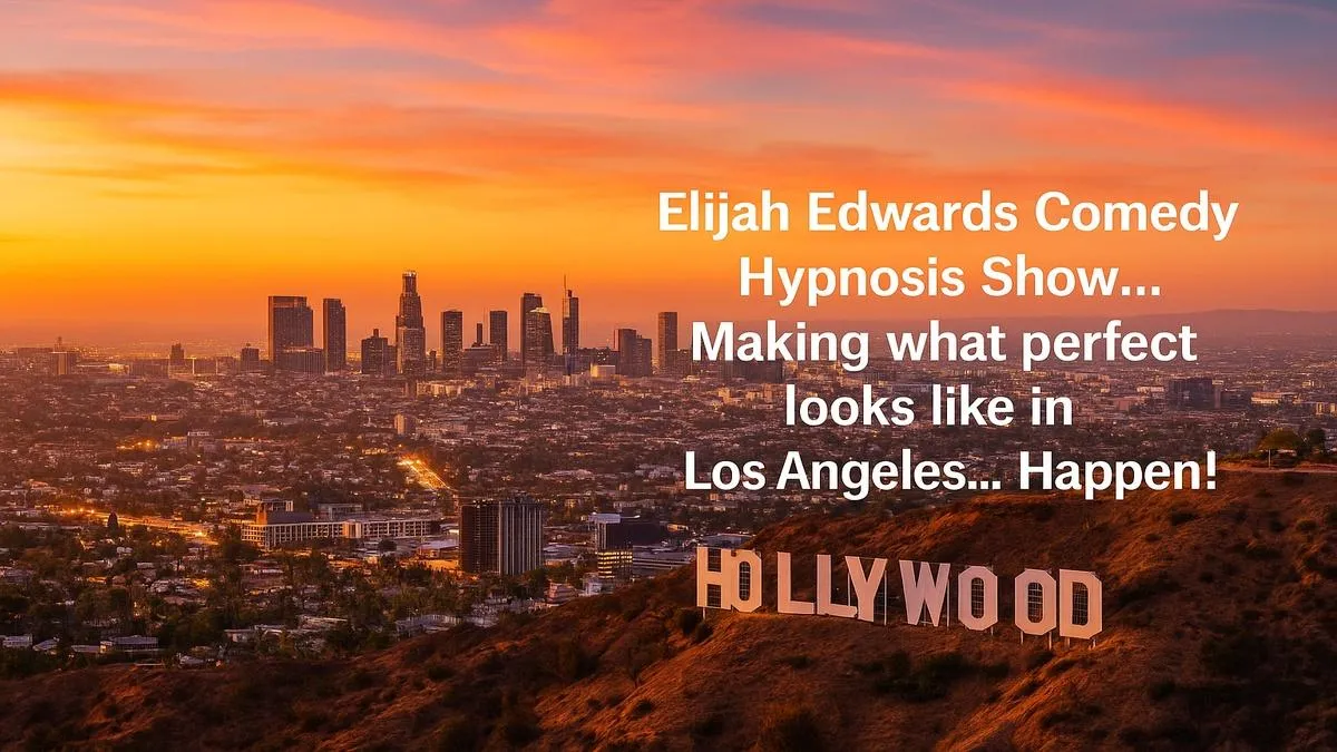 Elijah Edwards energizing a Los Angeles corporate gala with his viral comedy hypnosis show
