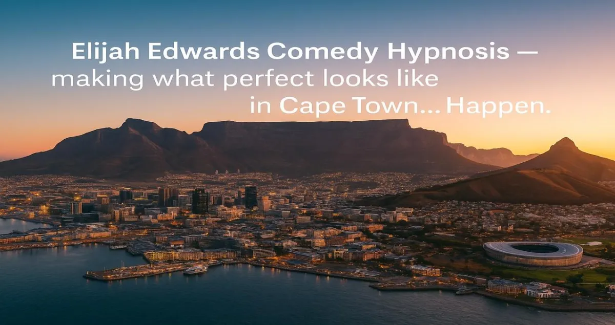 Elijah Edwards performing live theater comedy hypnosis show in Cape Town at Artscape