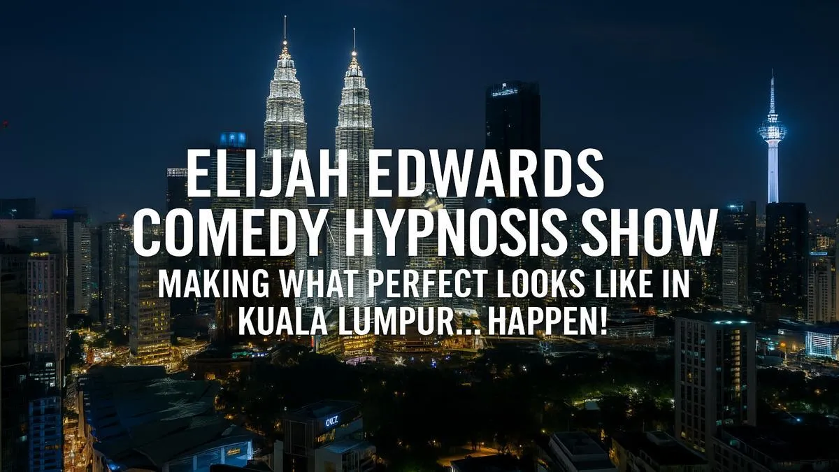 Elijah Edwards performing a high-energy college comedy hypnosis show in Kuala Lumpur