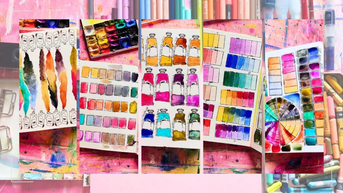 Watercolor painting and paints 