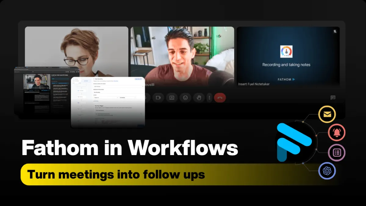 Workspace with laptop showing automation dashboard and workflow builder