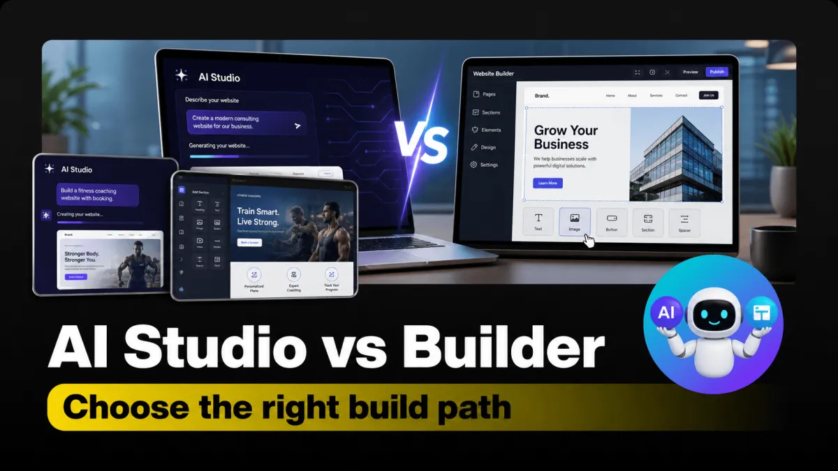 Comparison of GHL AI Studio and native website builder for 2026