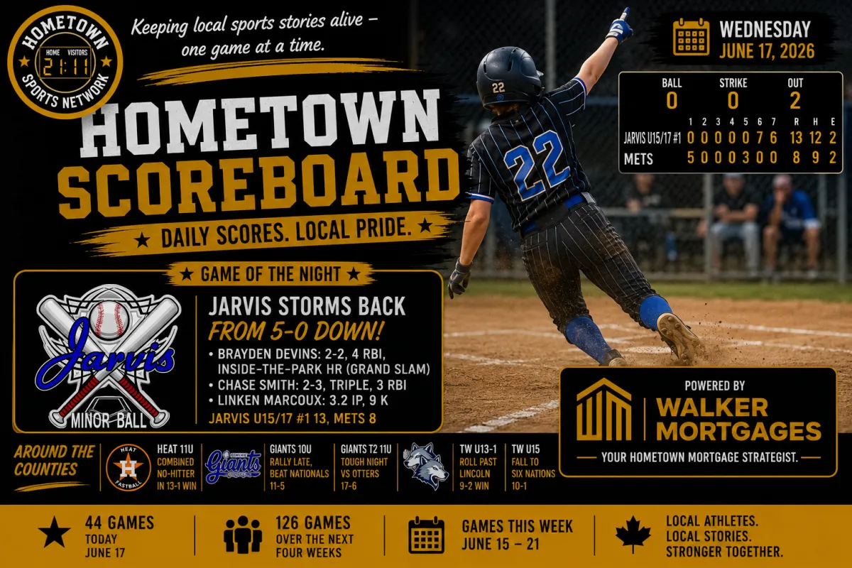 Hometown Sports Network recap, June 17, 2026, Jarvis U15/17 Team #1 vs METS