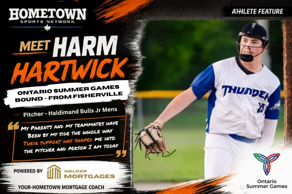 Harm Hartwick, softball pitcher from Fisherville, Ontario, heading to the Ontario Summer Games