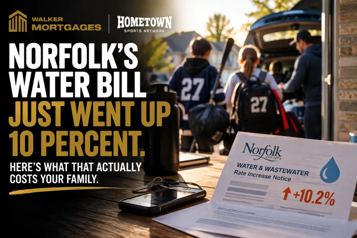 Sports family reviewing household bills at the kitchen table