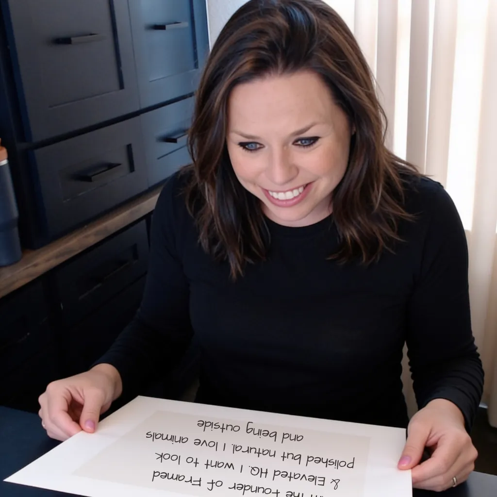 Kaela reading about herself