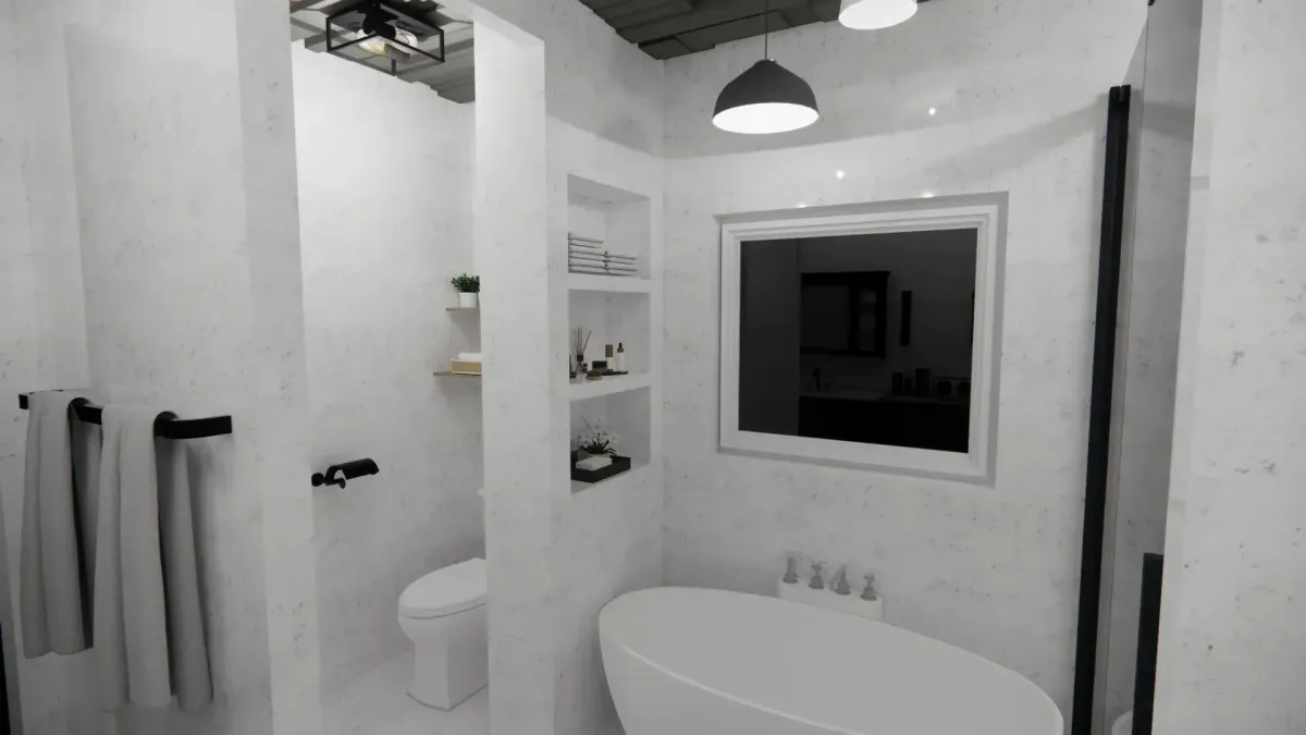 Concrete Traditional Style Bathroom