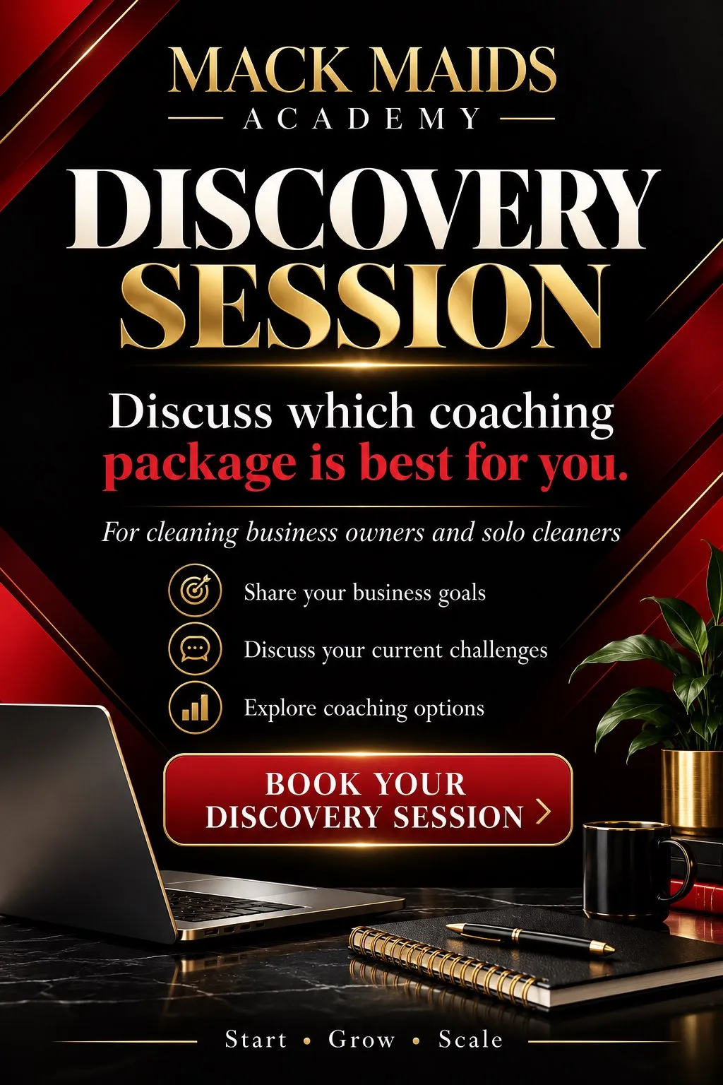 Mack Maids Academy Discovery Session: discuss which coaching package is best for you
