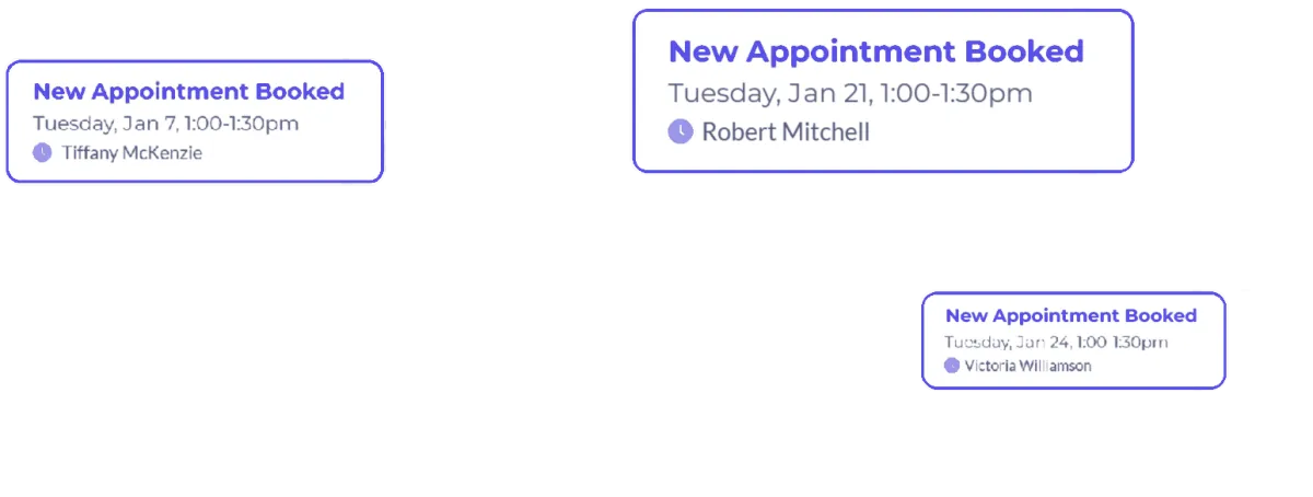 calendar with booking confirmed