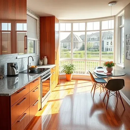 Remodeled West Jordan Utah kitchen with granite countertops stainless steel appliances custom wood cabinets hardwood floors and natural light