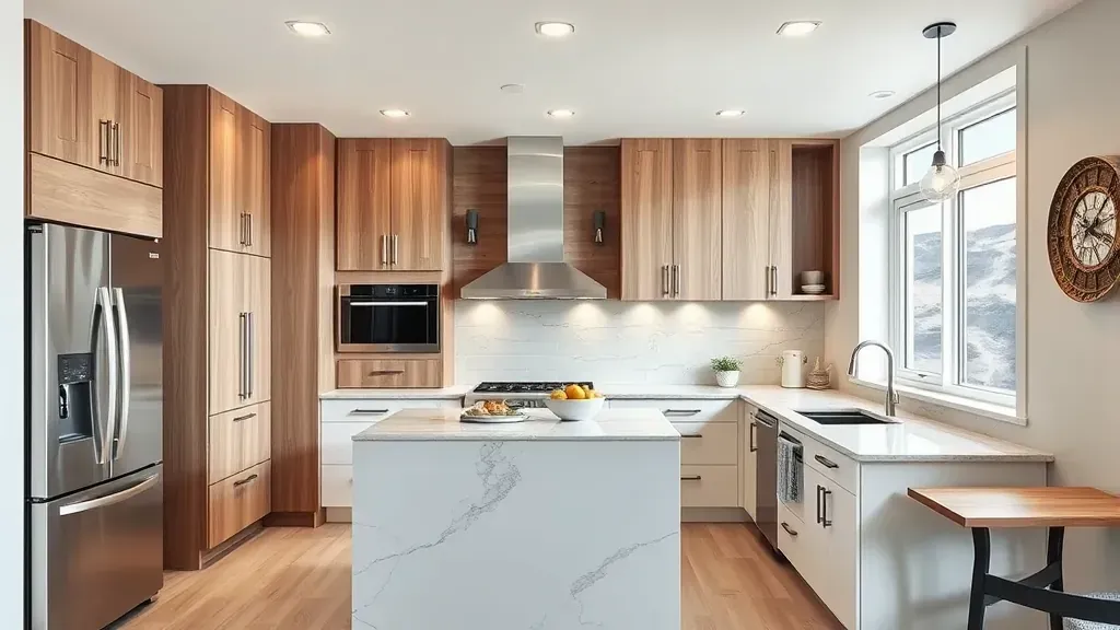 Renovated Lehi, UT kitchen with modern design, granite countertops, custom cabinets, stainless appliances, and natural light.