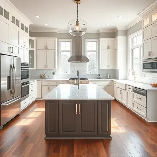 Remodeled Farmington UT kitchen with quartz countertops stainless steel appliances custom cabinetry and farmhouse decor