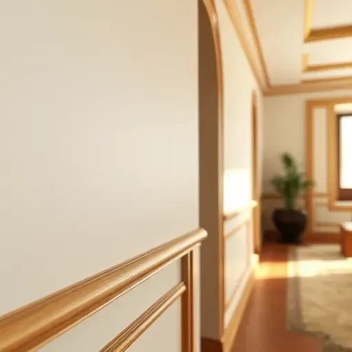 Close-up of polished custom oak or maple crown molding and baseboards in a modern Herriman interior showcasing expert craftsmanship and natural wood grain