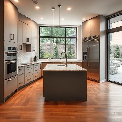 Renovated kitchen in Herriman with modern cabinetry, granite countertops, stainless steel appliances, and natural light.