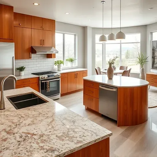 Beautiful renovated Herriman kitchen with granite countertops, modern cabinetry, stainless steel island, and natural light.