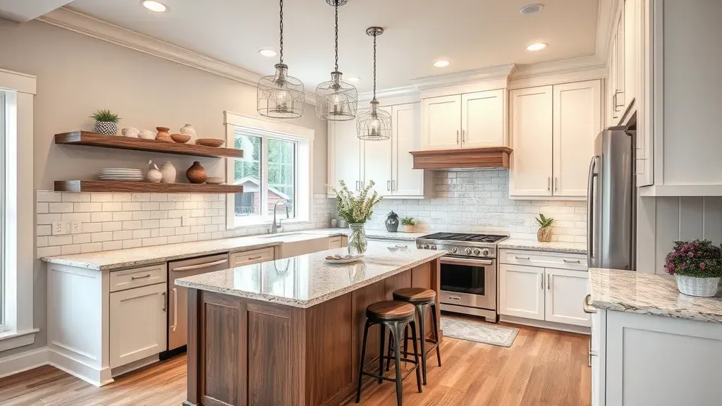 Remodeled Alpine, UT kitchen with warm wood cabinetry, stainless steel appliances, granite countertop, and panoramic hill views.