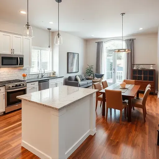Completed home remodel in Sandy UT featuring modern kitchen and stylish living area with natural light and elegant decor.