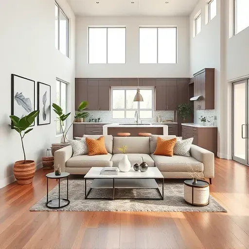 Stylish modern living room in Capitol Hill UT with open layout, high ceilings, large windows, and elegant decor.