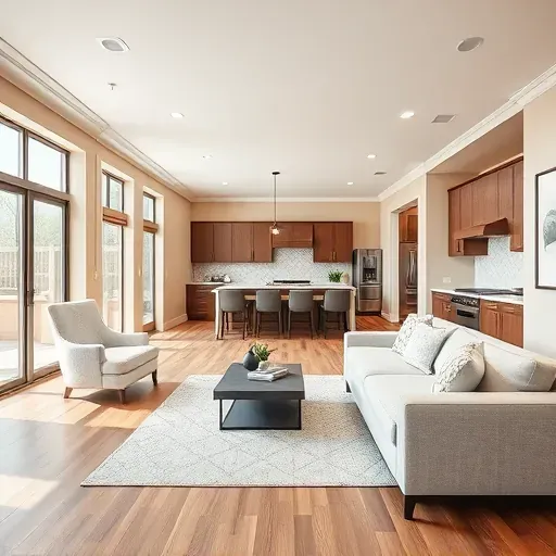 Modern Kaysville home interior with open living, hardwood floors, custom cabinetry, sleek kitchen, and natural light.