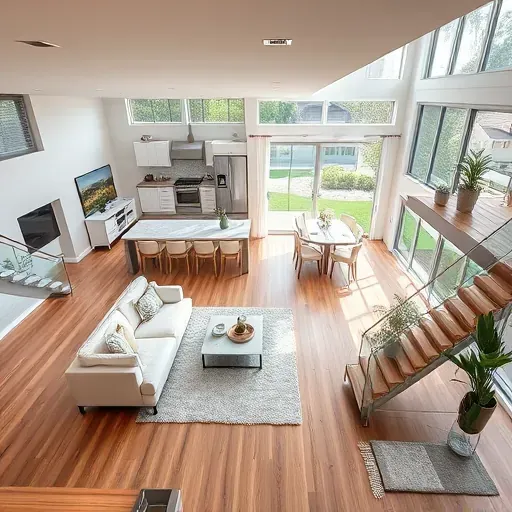 Recently remodeled Saratoga Springs home featuring a modern open-concept living room, large windows, hardwood floors, and stylish decor.
