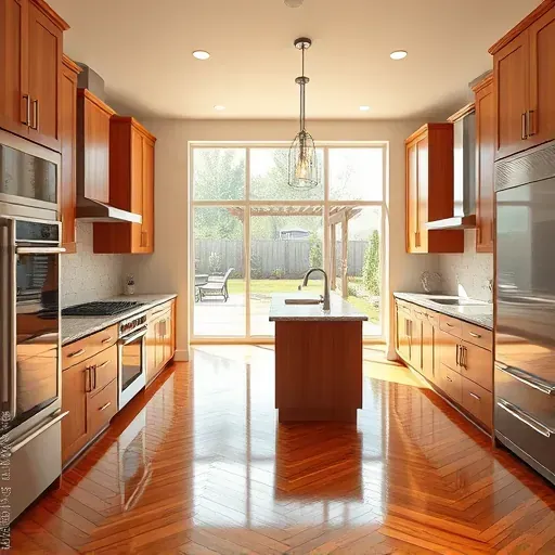 Completed kitchen remodel in Herriman UT with modern cabinets, granite countertops, high-end appliances, and natural light.